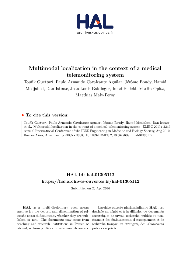 (PDF) Multimodal localization in the context of a medical ...