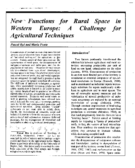 (PDF) New Functions for Rural Space in Western Europe: A Challenge for ...