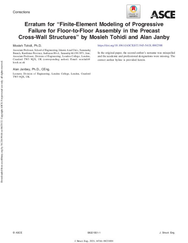 (PDF) Erratum for “Finite-Element Modeling of Progressive Failure for ...