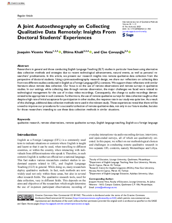 (PDF) A Joint Autoethnography on Collecting Qualitative Data Remotely ...