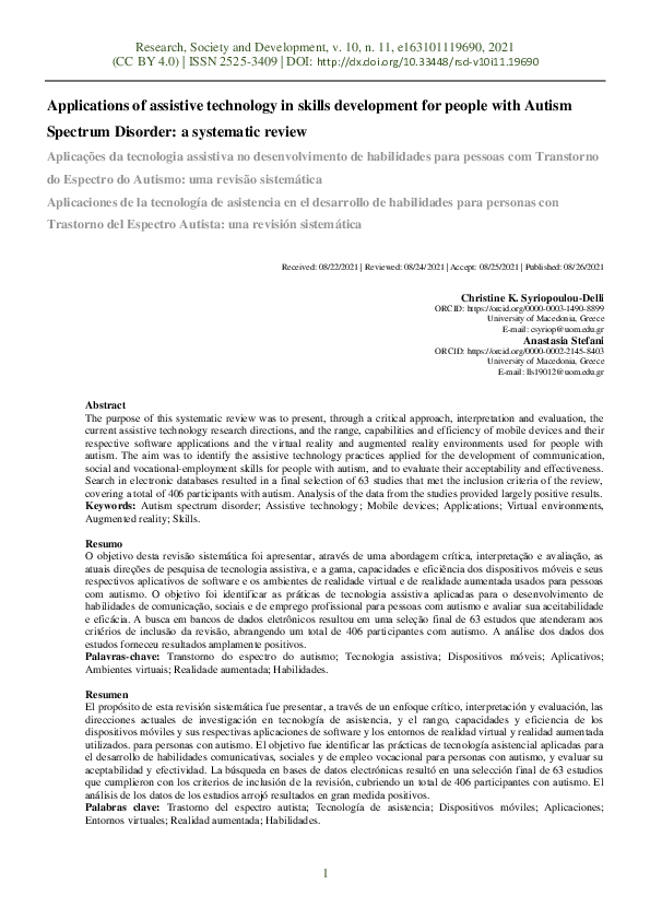 (PDF) Applications of assistive technology in skills development for ...