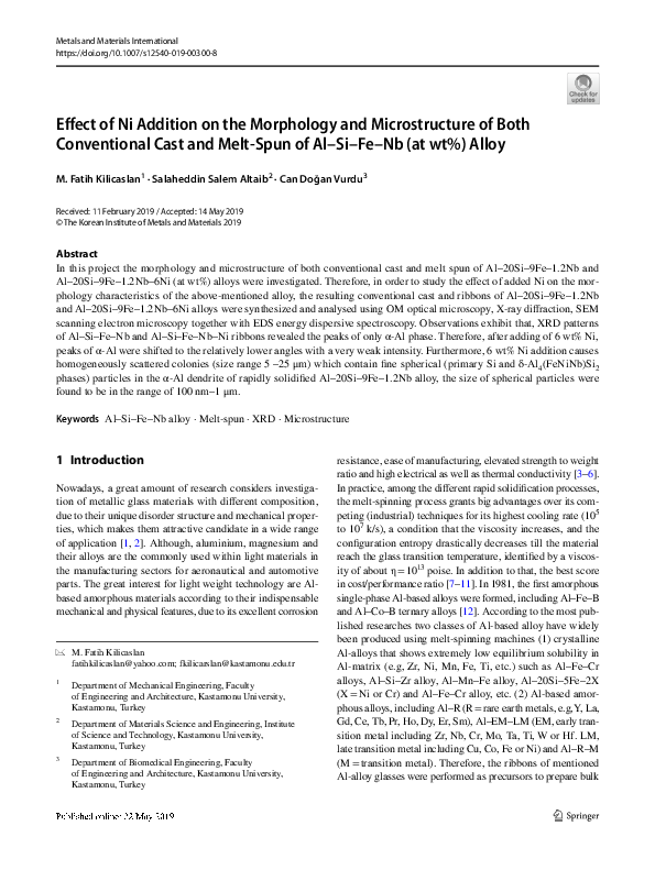 (PDF) Effect of Ni Addition on the Morphology and Microstructure of ...