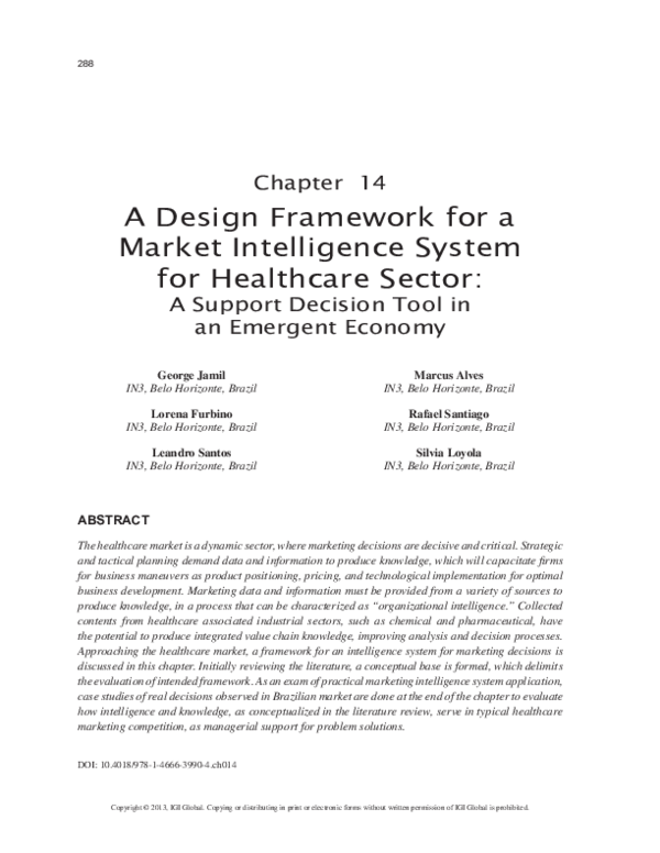 (PDF) A Design Framework for a Market Intelligence System for ...