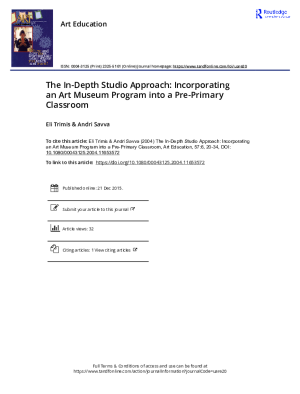 (PDF) The In-Depth Studio Approach: Incorporating an Art Museum Program ...