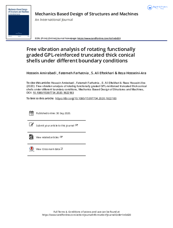 (PDF) Free vibration analysis of rotating functionally graded GPL ...