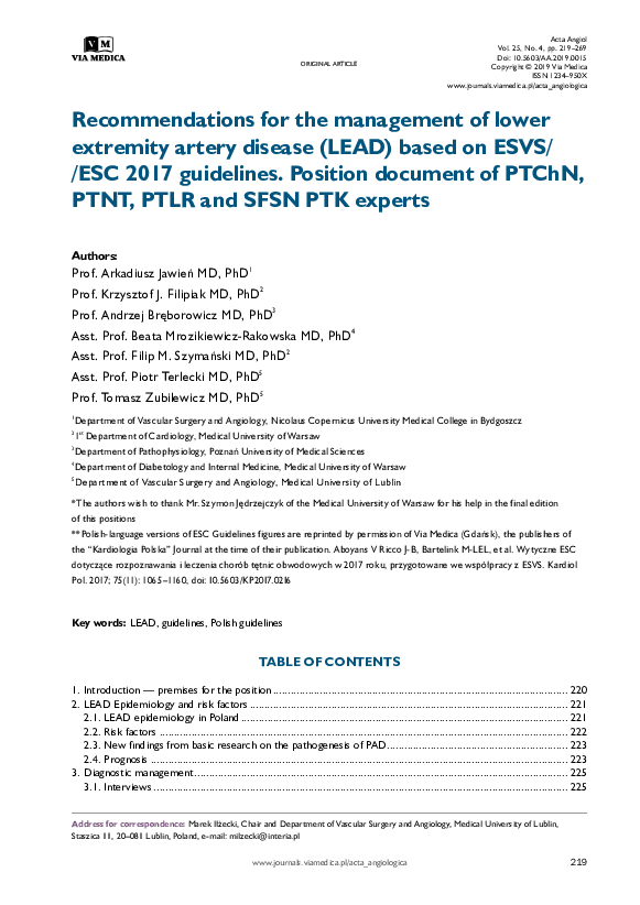(PDF) Polish recommendations for the management of lower extremity ...