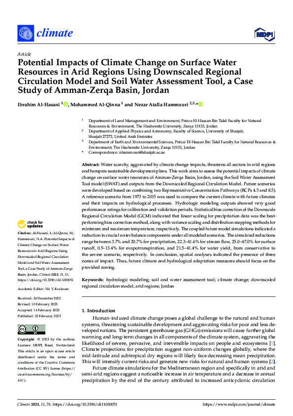 (PDF) Potential Impacts of Climate Change on Surface Water Resources in ...
