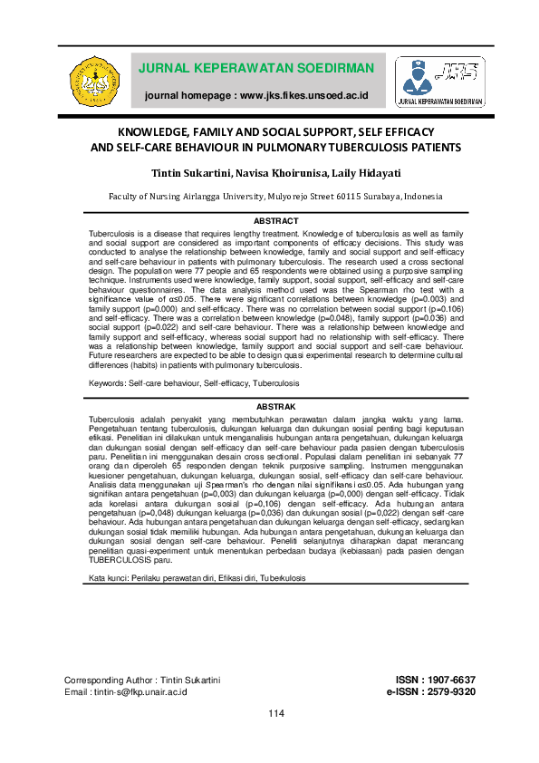 (PDF) Knowledge, Family and Social Support, Self Efficacy and Self-Care ...