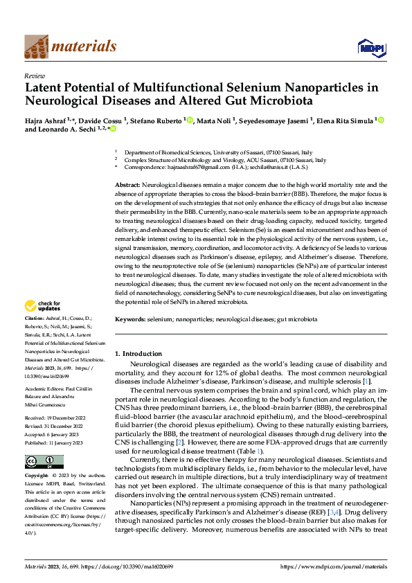 (PDF) Latent Potential of Multifunctional Selenium Nanoparticles in ...