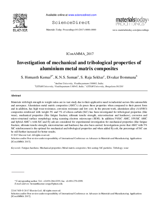 (PDF) Investigation of mechanical and tribological properties of ...