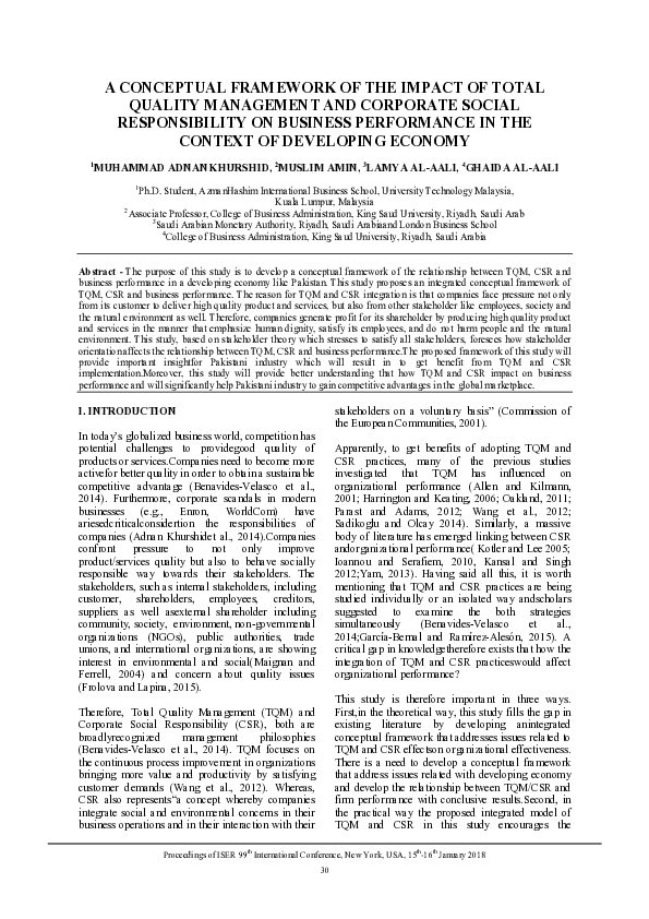 (PDF) A Conceptual Framework of the Impact of Total Quality Management ...