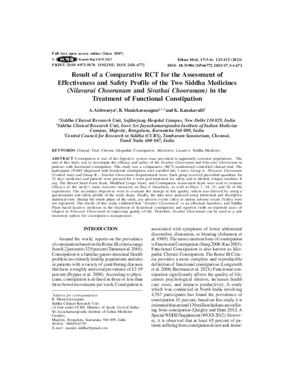 (PDF) Result of a Comparative RCT for the Assessment of Effectiveness ...