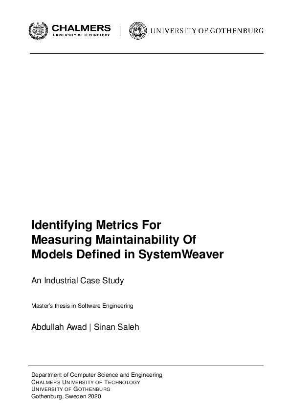 (PDF) Identifying Metrics For Measuring Maintainability Of Models ...