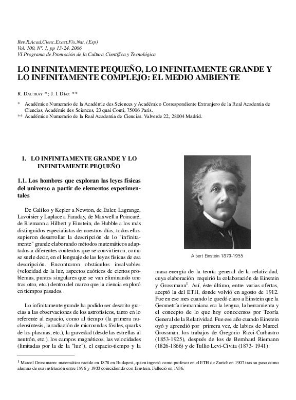 (PDF) Lo Infinitamente Pequeño, Lo Infinitamente Grande y Lo ...