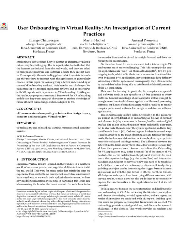 (PDF) User Onboarding in Virtual Reality: An Investigation of Current ...