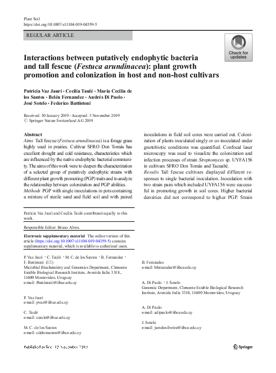 (PDF) Interactions between putatively endophytic bacteria and tall ...