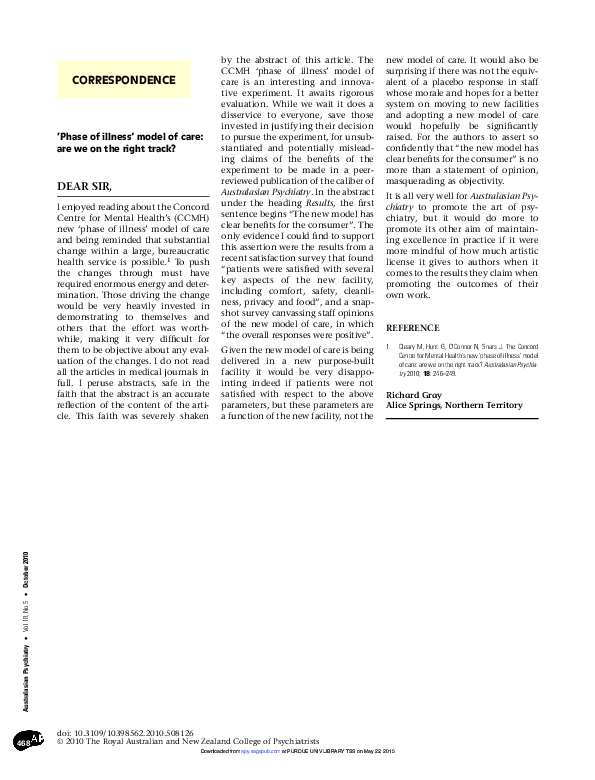  pdf phase of illness model of care are we on the right track