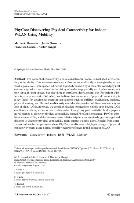 (PDF) PhyCon: Discovering Physical Connectivity for Indoor WLAN Using ...