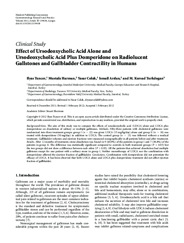 (PDF) Effect of Ursodeoxycholic Acid Alone and Ursodeoxycholic Acid ...