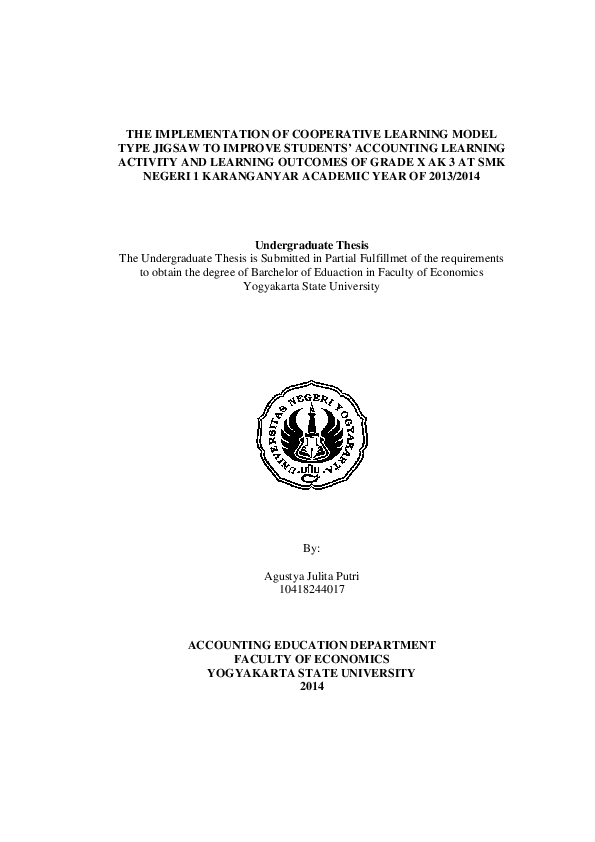 (PDF) The Implementation of Cooperative Learning Model Type Jigsaw to ...