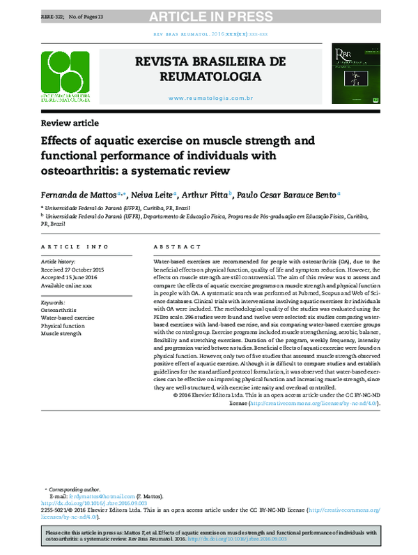(PDF) Effects of Aquatic Exercise on Muscle Strength in Young and ...