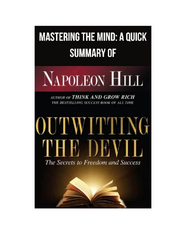 (PDF) Mastering The Mind Quick Summary of Outwitting The Devil by ...