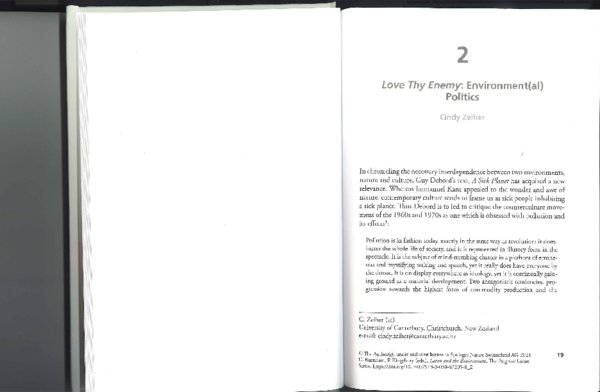 (PDF) Love Thy Enemy: Environment(al) Politics (2021) In Burnham, C