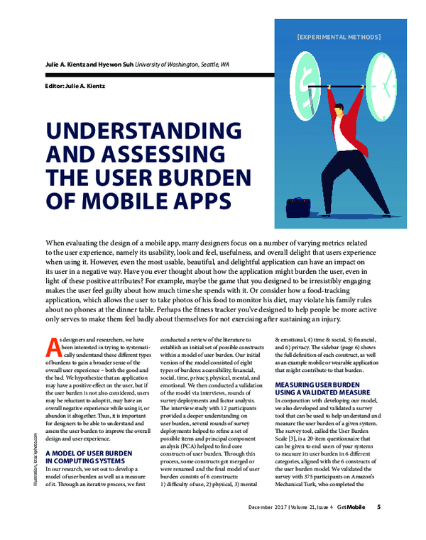 (PDF) Understanding and Assessing the User Burden of Urden of Mobile Apps