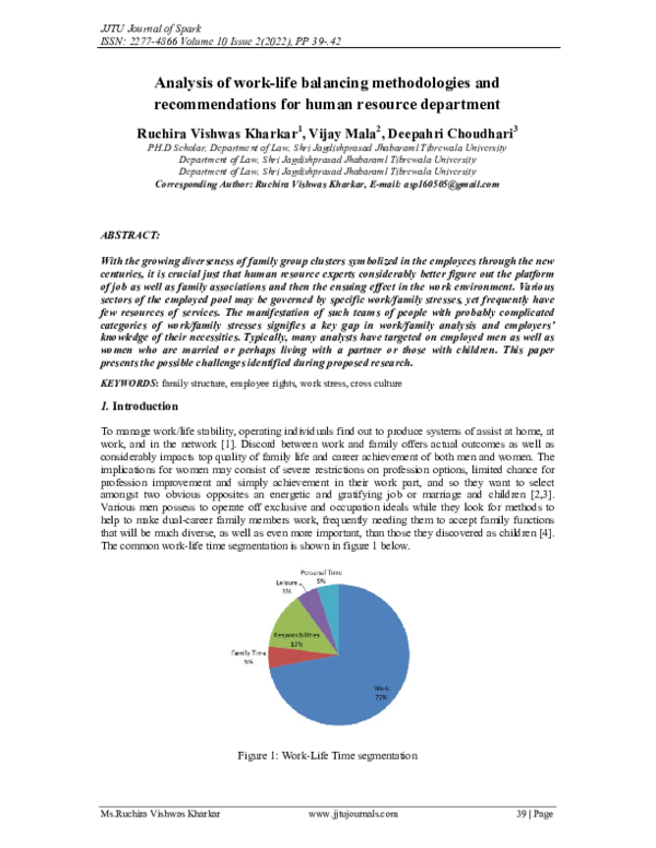 (PDF) Analysis of work-life balancing methodologies and recommendations ...