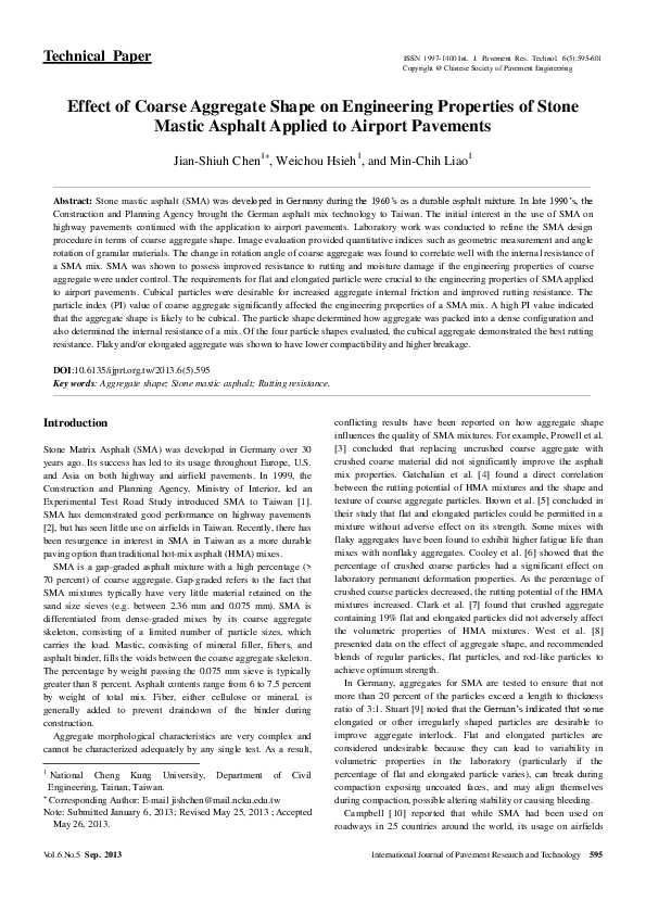 (PDF) Effect of coarse aggregate shape on engineering properties of ...