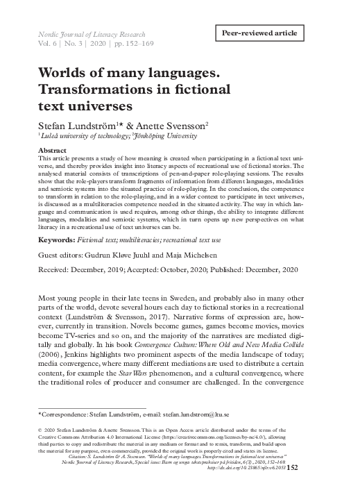 (PDF) Worlds of many languages. Transformations in fictional text universes