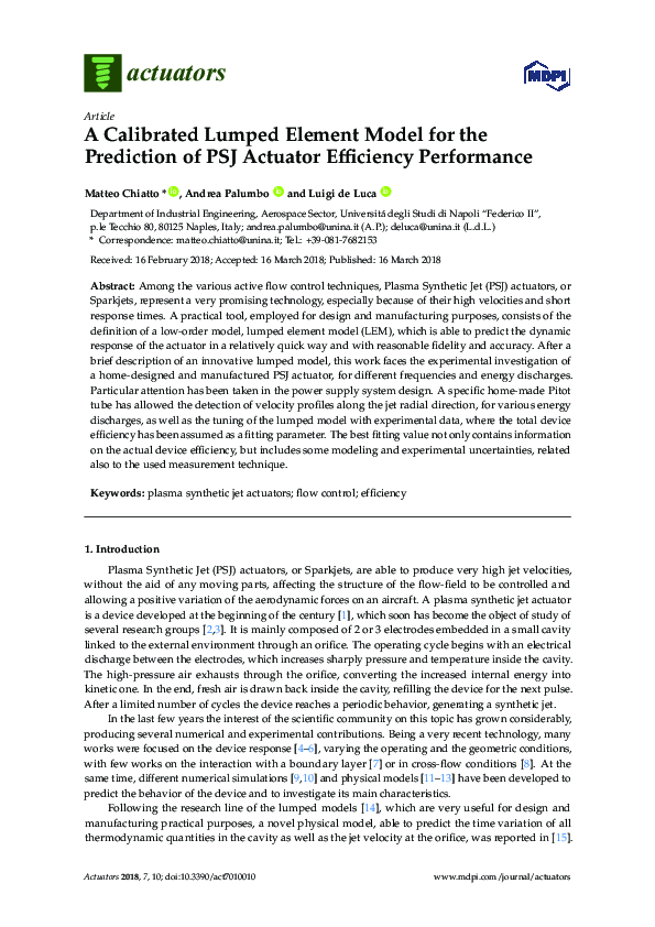 (PDF) A Calibrated Lumped Element Model for the Prediction of PSJ ...