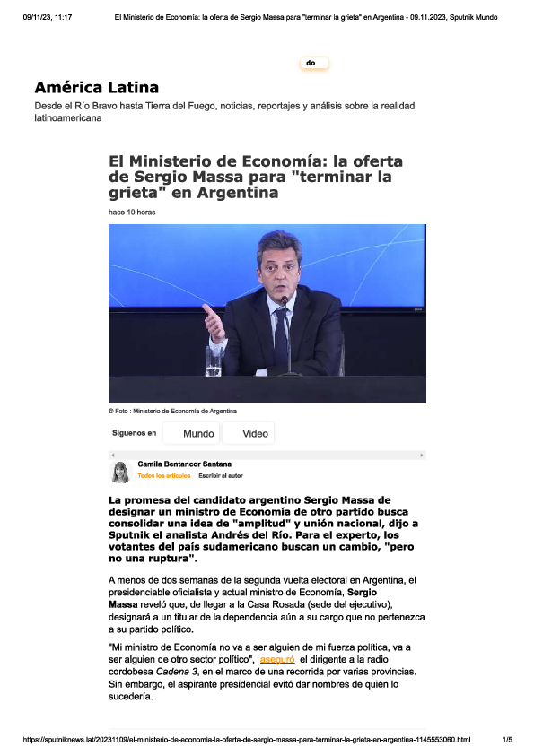 (PDF) 2023 - El Ministerio de Economía. la oferta de Sergio Massa para ...