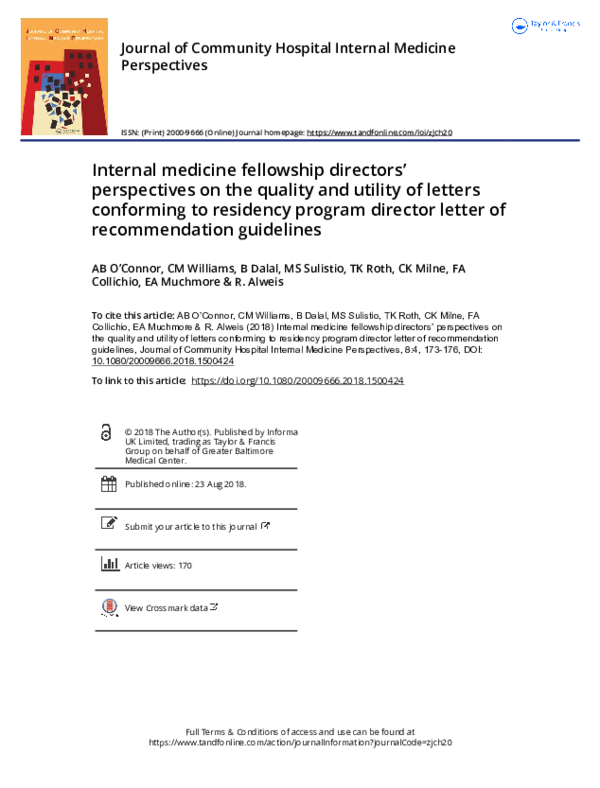 (PDF) Internal medicine fellowship directors’ perspectives on the ...