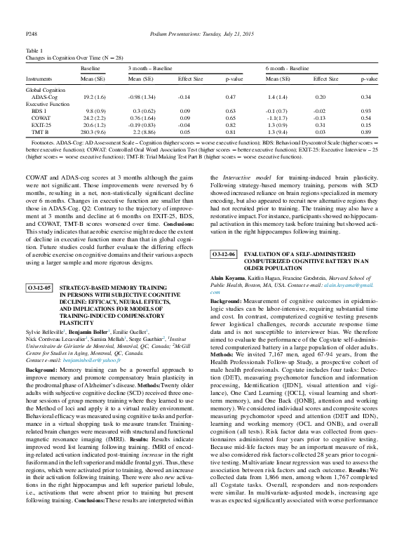 (PDF) Strategy-based memory training in persons with subjective ...
