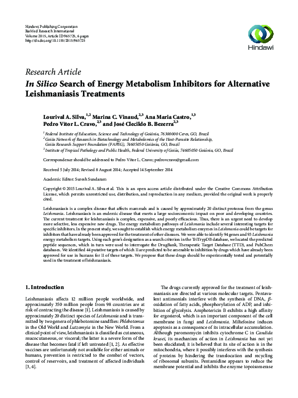 (PDF) In Silico Search of Energy Metabolism Inhibitors for Alternative ...