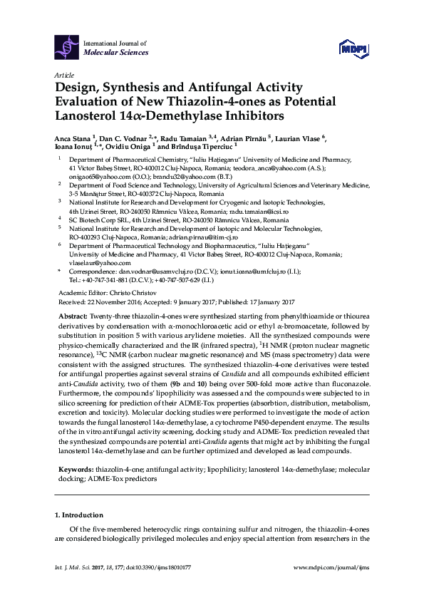 (PDF) Design, Synthesis and Antifungal Activity Evaluation of New ...