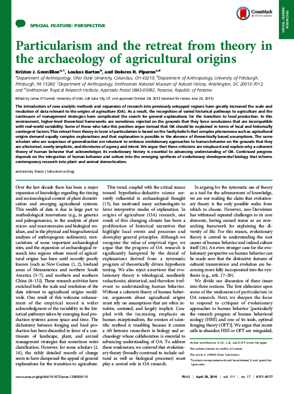 (PDF) Particularism and the retreat from theory in the archaeology of ...
