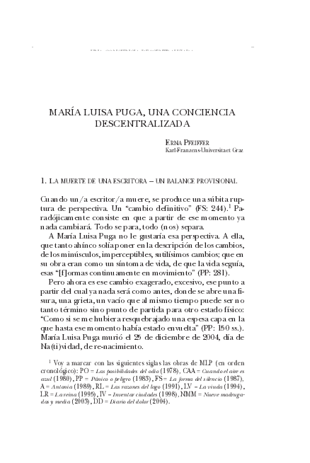 (PDF) María Luisa Puga, una conciencia descentralizada