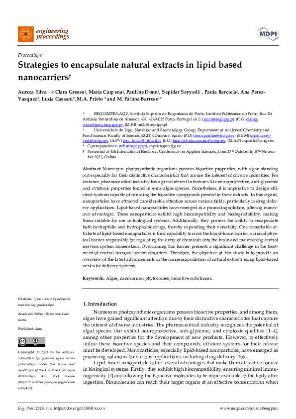 (PDF) Strategies to encapsulate natural extracts in lipid based ...