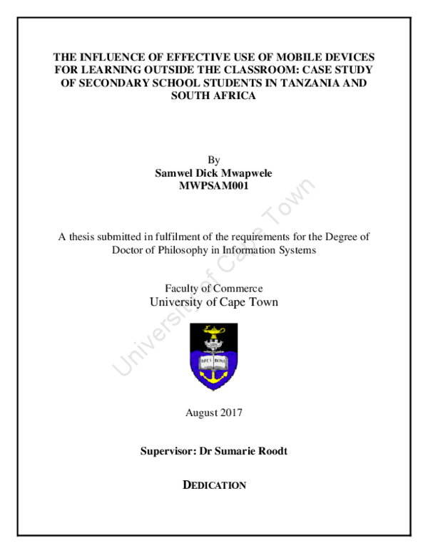 (PDF) The influence of effective use of mobile devices for learning ...