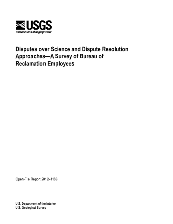 (PDF) Disputes over science and dispute resolution approaches - A ...