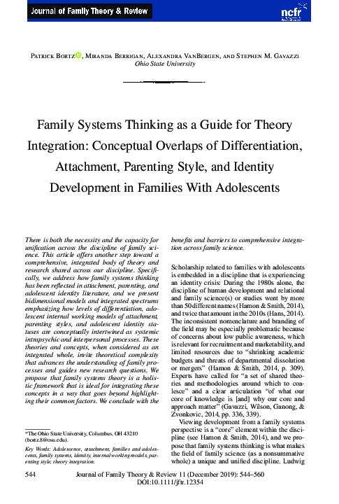 (PDF) Family Systems Thinking as a Guide for Theory Integration ...