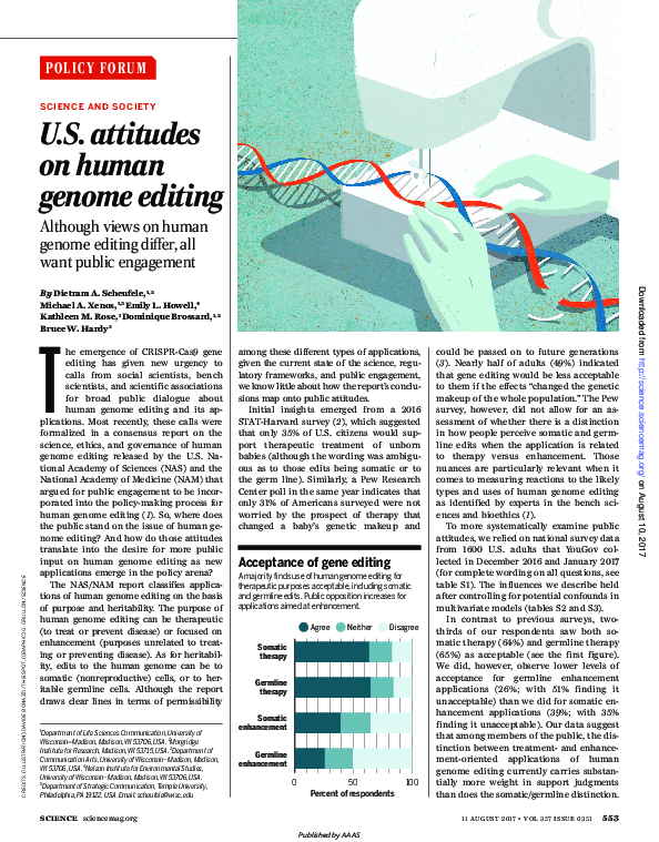 (PDF) U.S. attitudes on human genome editing