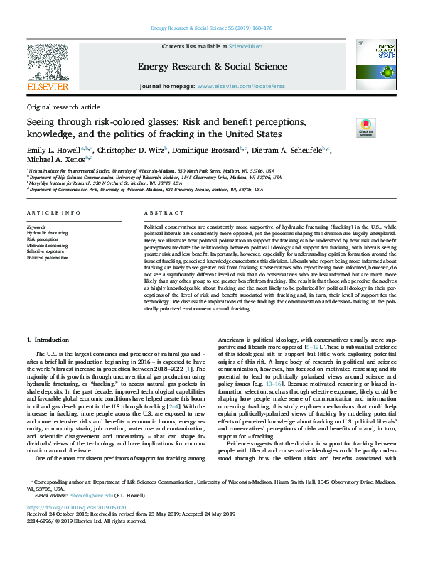 (PDF) Seeing through risk-colored glasses: Risk and benefit perceptions ...