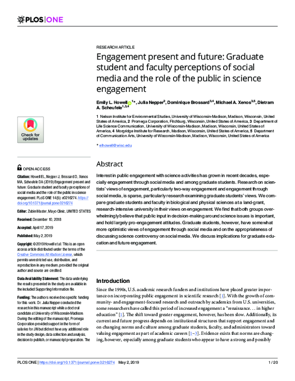 (PDF) Engagement present and future: Graduate student and faculty ...