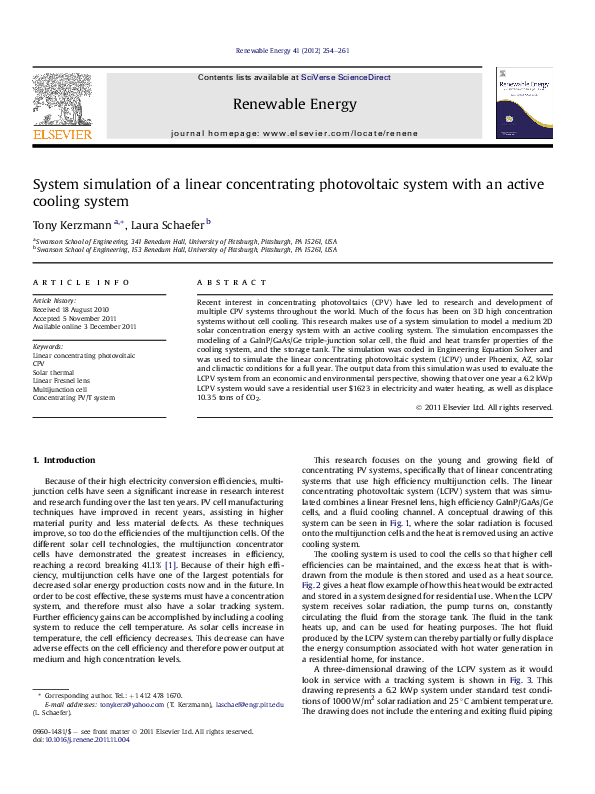 (PDF) System simulation of a linear concentrating photovoltaic system ...
