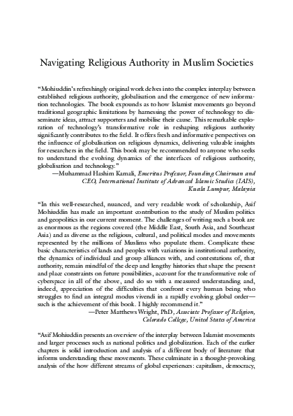 (PDF) Navigating Religious Authority in Muslim Societies: Islamist ...