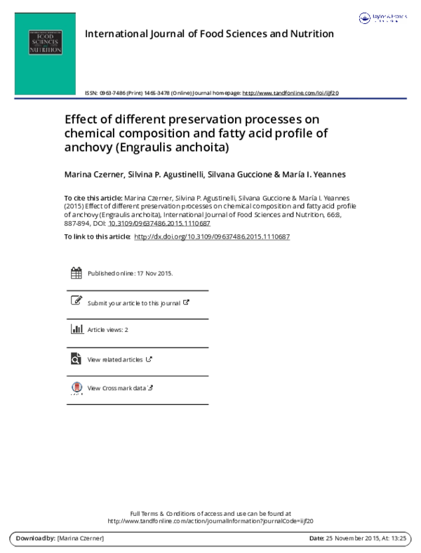 (PDF) Effect of different preservation processes on chemical ...