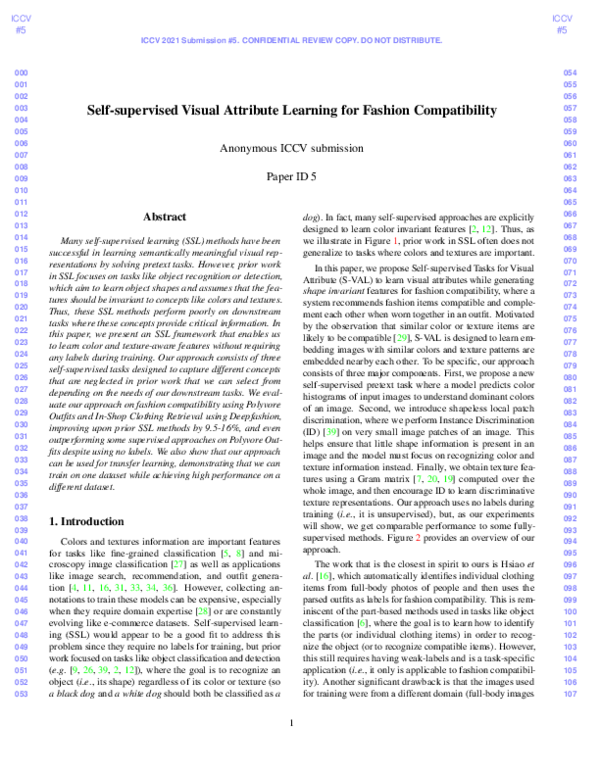 (PDF) Self-supervised Visual Attribute Learning for Fashion Compatibility